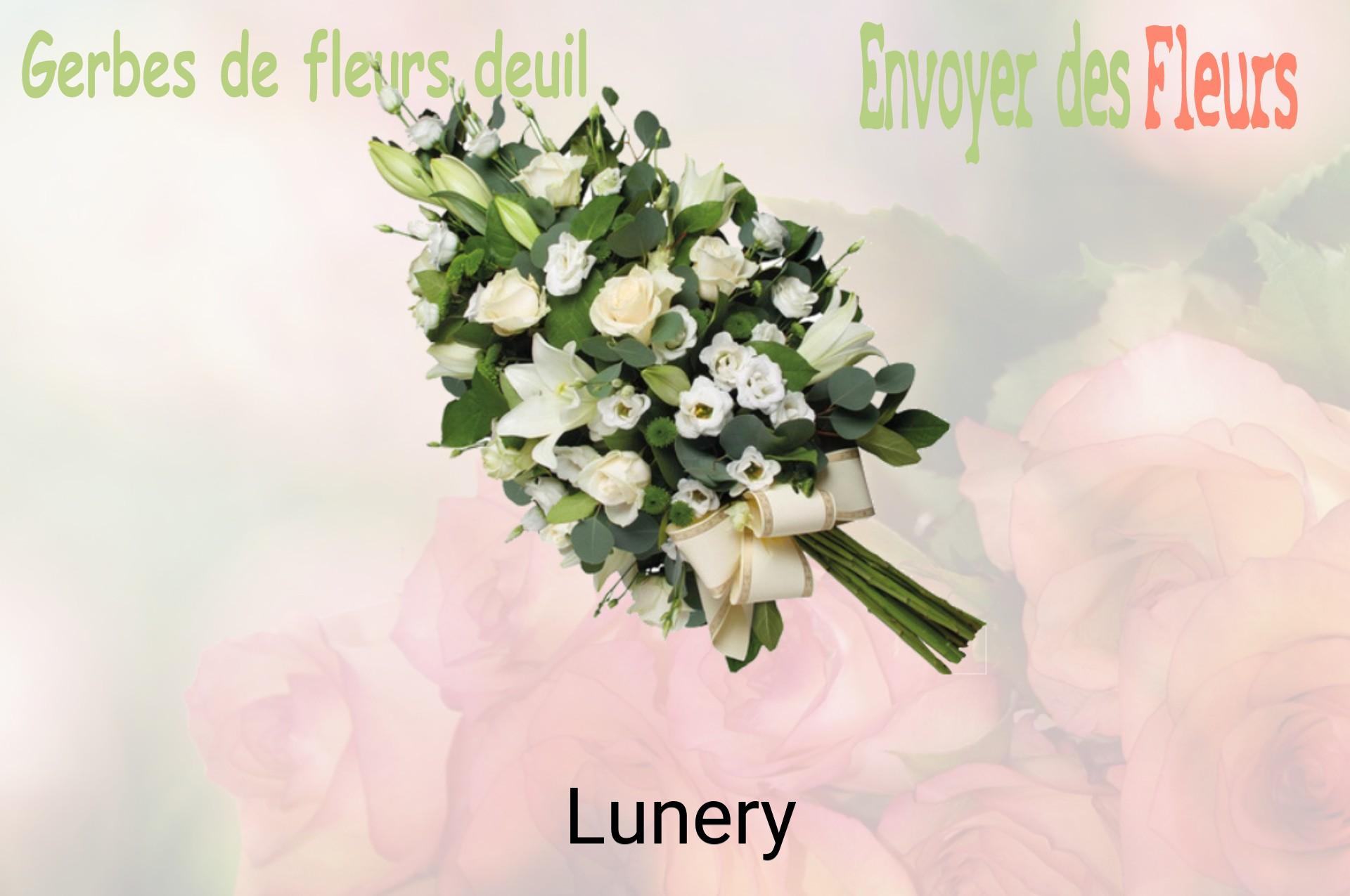 Gerbe de fleurs de deuil livrée à Lunery